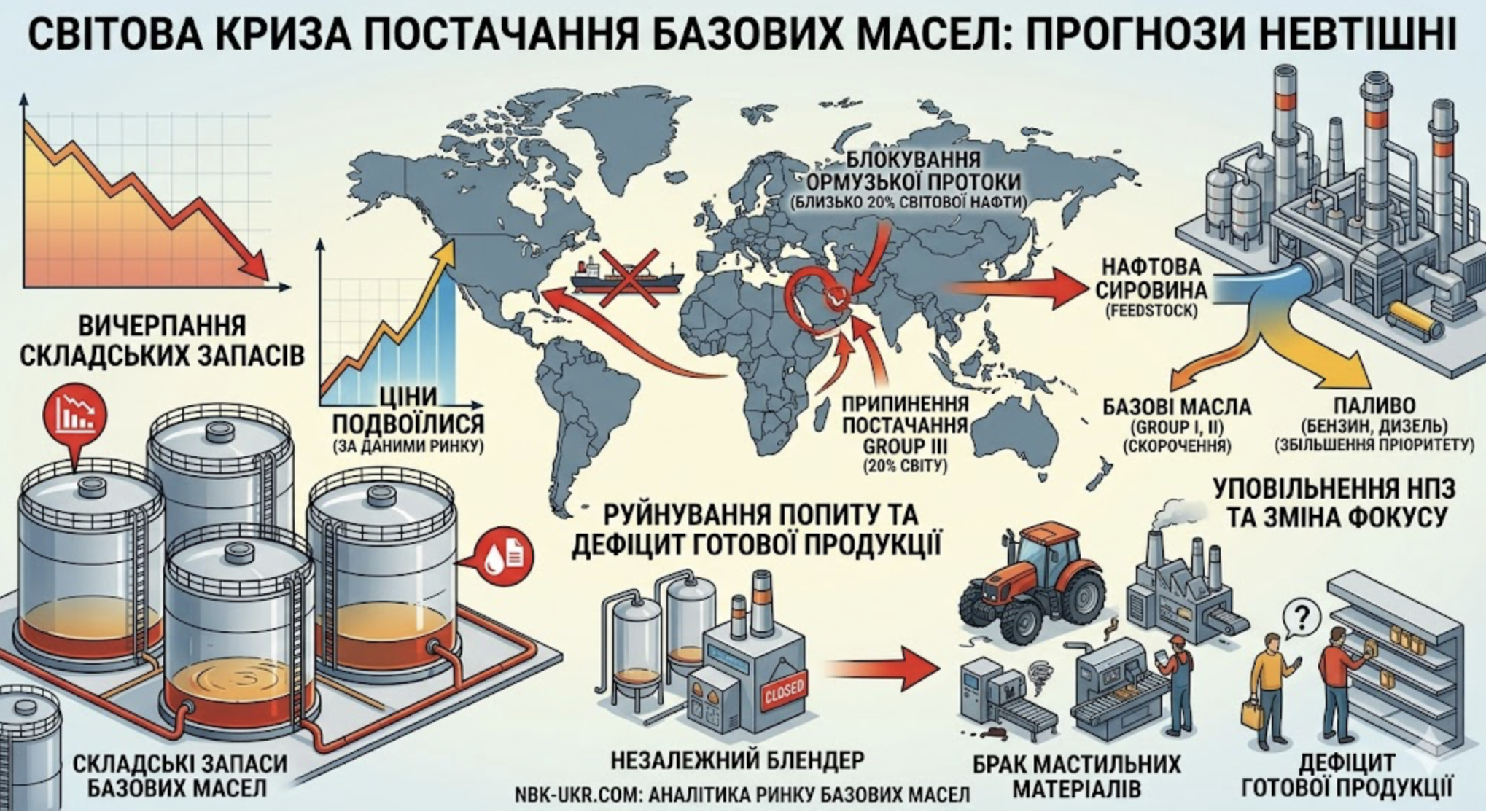 Прогнози невтішні: світова криза постачання базових олив поглибиться після вичерпання складських запасів